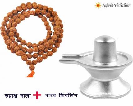 Parad Shivling With Rudraksha Mala Combo